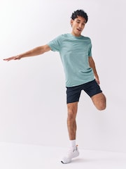 Teal Blue Active Jacquard T-Shirt - Image 4 of 5