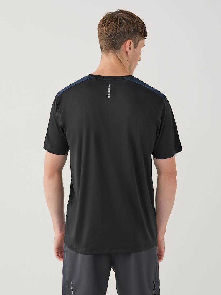 Black Short Sleeve Tee Active Training Top - Image 2 of 8