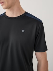 Black Short Sleeve Tee Active Training Top - Image 4 of 8