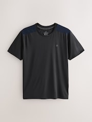 Black Short Sleeve Tee Active Training Top - Image 6 of 8