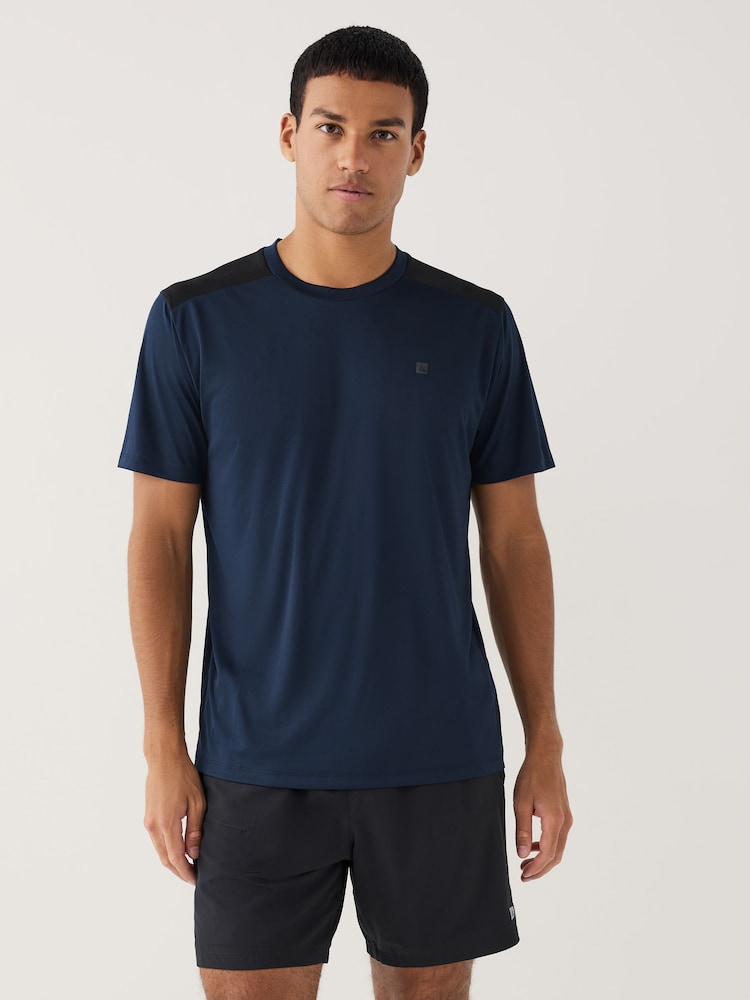 Navy Blue Short Sleeve Tee Active Training Top - Image 1 of 8