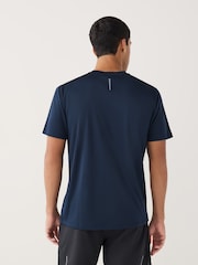 Navy Blue Short Sleeve Tee Active Training Top - Image 3 of 8