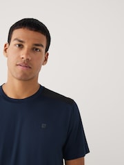 Navy Blue Short Sleeve Tee Active Training Top - Image 4 of 8