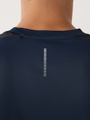 Navy Blue Short Sleeve Tee Active Training Top - Image 5 of 8