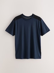 Navy Blue Short Sleeve Tee Active Training Top - Image 6 of 8