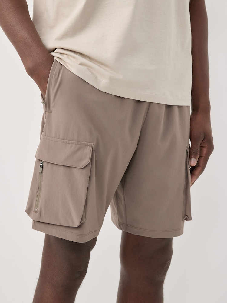 Neutral Stone Active Cargo Gym Training Shorts - Image 1 of 9