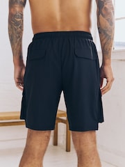 Black Active Cargo Gym Training Shorts - Image 4 of 10