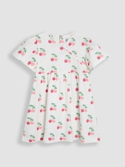 JoJo Maman Bébé Cream Pink Cherry Wrap Dress - Image 1 of 4