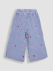 JoJo Maman Bébé Blue Strawberry 2-Piece Embroidered Top & Trousers Set - Image 6 of 7