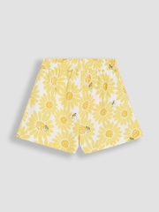 Gelb, Sonnenblumenprint - JoJo Maman Bébé 2-Piece Frill Shoulder Top & Short Set - Image 4 of 6