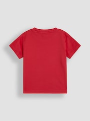 JoJo Maman Bébé Blue Beach Checkerboard 100% Cotton Printed & Plain T-Shirts 2 Pack - Image 5 of 5