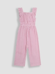 Rosa Seersucker Streifen - Jojo Maman Bébé Jumpsuit mit Rüschenärmeln - Image 5 of 6