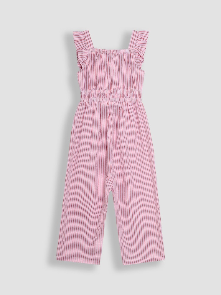 Rosa Seersucker Streifen - Jojo Maman Bébé Jumpsuit mit Rüschenärmeln - Image 5 of 6