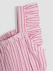 Rosa Seersucker Streifen - Jojo Maman Bébé Jumpsuit mit Rüschenärmeln - Image 6 of 6