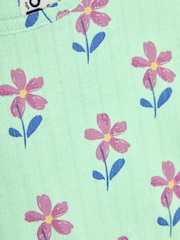 JoJo Maman Bébé Green Floral Print Drop Shoulder T-Shirts 2 Pack - Image 6 of 9