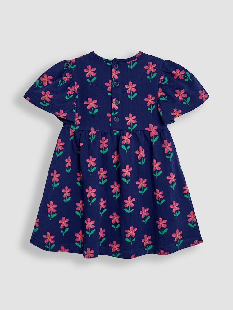 JoJo Maman Bébé Cornflower Blue Floral Print Wrap Dress - Image 2 of 3