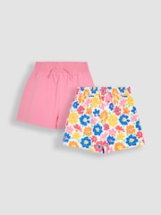 JoJo Maman Bébé Fucshia Pink Floral 2-Pack Pretty Shorts - Image 1 of 5