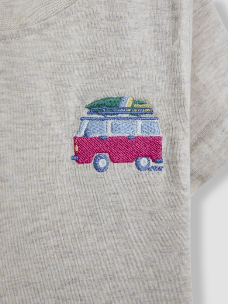 JoJo Maman Bébé Natural Tropical Island Back Printed T-Shirt - Image 4 of 7