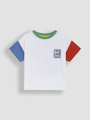 JoJo Maman Bébé White Surf & Sun Back Printed 100% Cotton T-Shirt - Image 2 of 4