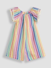 JoJo Maman Bébé Rainbow Stripe Pretty Gathered Playsuit - Image 3 of 5