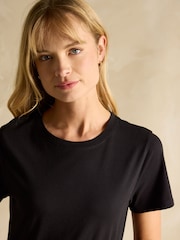 Joules Reid Black Cotton Broderie Midi Dress - Image 4 of 7