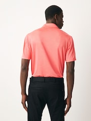 Coral Orange Active Golf Mesh Training Polo Shirt - Image 3 of 7