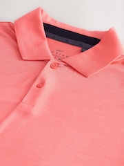 Coral Orange Active Golf Mesh Training Polo Shirt - Image 7 of 7