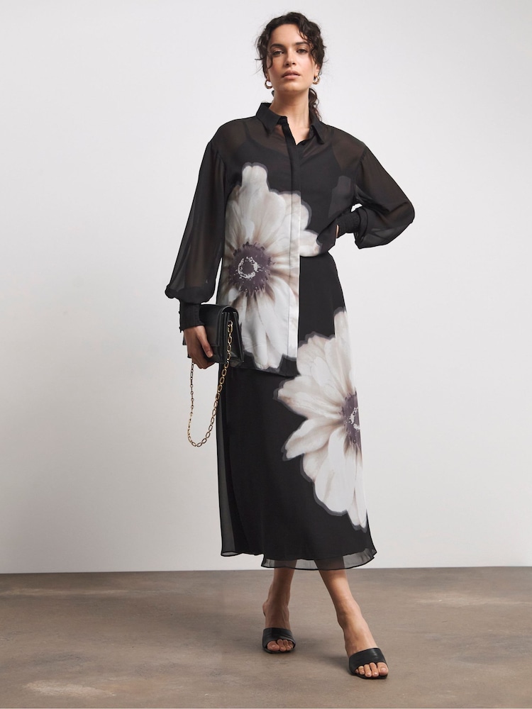 Joanna Hope Chiffon Black Shirt - Image 2 of 4