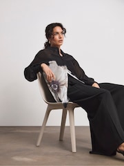 Joanna Hope Chiffon Black Shirt - Image 3 of 4