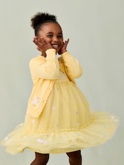 JoJo Maman Bébé Yellow Duck Embroidered Character Cardigan - Image 2 of 8