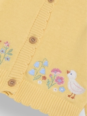 JoJo Maman Bébé Yellow Duck Embroidered Character Cardigan - Image 8 of 8