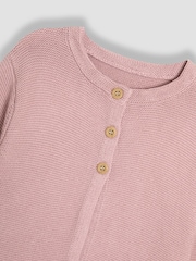 JoJo Maman Bébé Rose Pink Classic 100% Cotton Cardigan - Image 3 of 3