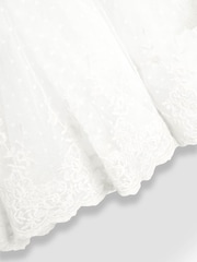 JoJo Maman Bébé Cream Embroidered Lace Flower Girl Dress With Satin Sash - Image 10 of 10