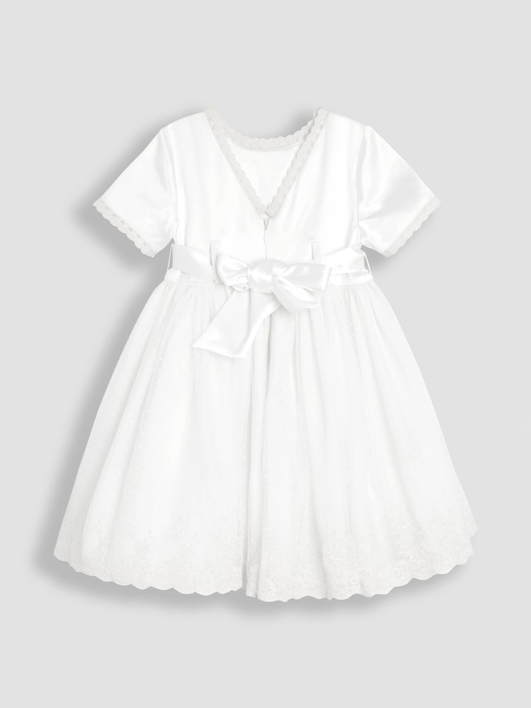 Buy JoJo Maman Bb Cream Embroidered Lace Flower Girl Dress With Satin  Sash from Next USA