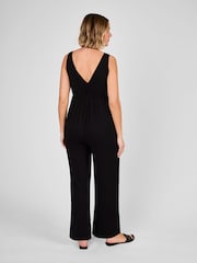 JoJo Maman Bébé Black Maternity Wide Leg Jersey Jumpsuit - Image 2 of 4