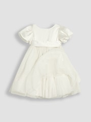 JoJo Maman Bébé Cream Balloon Sleeve Satin Sash Flower Girl Dress - Image 5 of 7