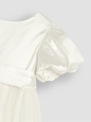 JoJo Maman Bébé Cream Balloon Sleeve Satin Sash Flower Girl Dress - Image 7 of 7