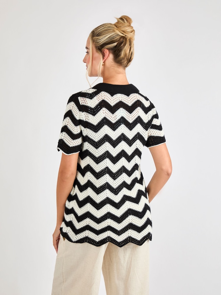 JoJo Maman Bébé Black Patterned Maternity Knit Cardigan - Image 2 of 4