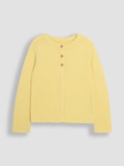JoJo Maman Bébé Yellow Classic 100% Cotton Cardigan - Image 1 of 3