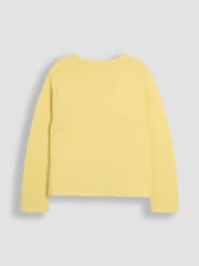JoJo Maman Bébé Yellow Classic 100% Cotton Cardigan - Image 2 of 3