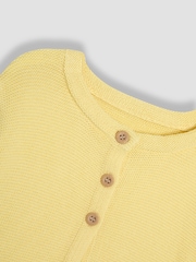 JoJo Maman Bébé Yellow Classic 100% Cotton Cardigan - Image 3 of 3