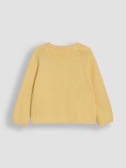 JoJo Maman Bébé Yellow Bunny Applique Pet in Pocket Character Cardigan - Image 3 of 4