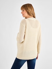 JoJo Maman Bébé Cream Pointelle Button Maternity Knit Cardigan - Image 2 of 4