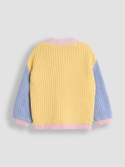 JoJo Maman Bébé Yellow Daisy Crochet 100% Cotton Cardigan - Image 2 of 3