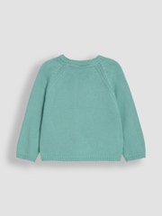 Duck Egg Albastru Safari Animale Applique Pet în Pocke - JoJo Maman Bébé Character 100% Cotton Cardigan - Imaginea 2 din 3