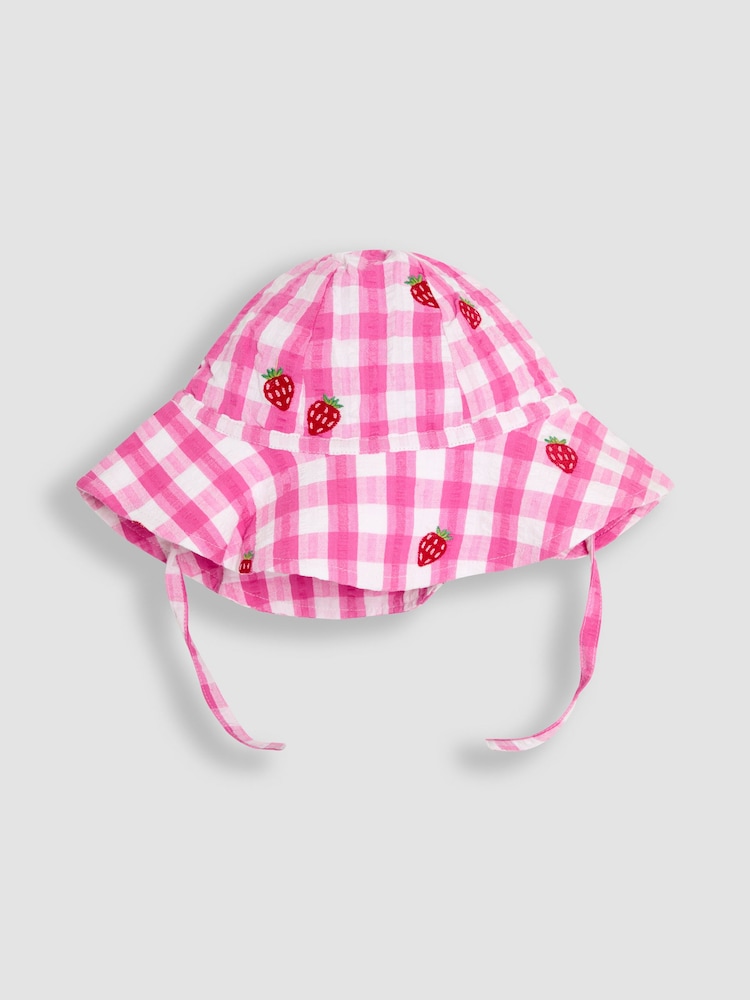 Vichy-Karos, Pink-Erdbeerrot - Jojo Maman Bébé Sonnen-Schlapphut - Bild 2 von 3 Vichy-Karos, Pink-Erdbeerrot - Jojo Maman Bébé Sonnen-Schlapphut - Bild 2 von 3