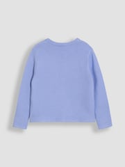JoJo Maman Bébé Blue Classic 100% Cotton Cardigan - Image 2 of 3