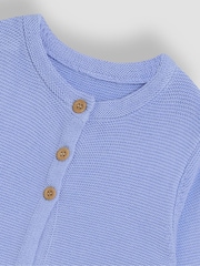 JoJo Maman Bébé Blue Classic 100% Cotton Cardigan - Image 3 of 3