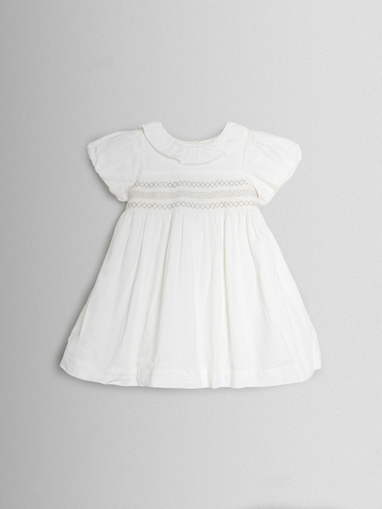 baby cream dress Abel & Lula-Younger Girls White Satin Dress