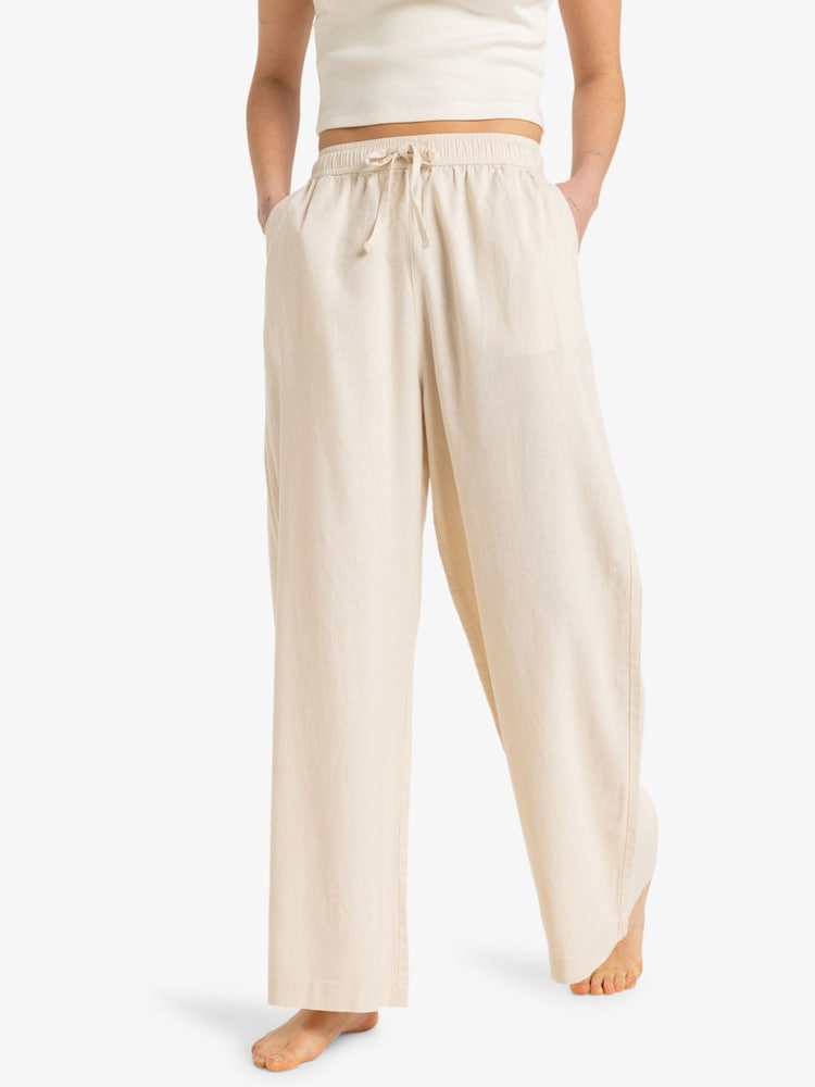 Roxy Cream Lekeitio Break Drawstring Trousers - Image 1 of 8